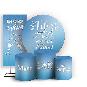 KIT Redondo Trio e Faixa - Um Brinde a Vida - Sublimado 3D