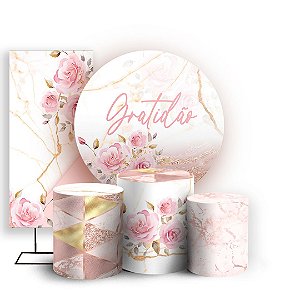 KIT Redondo Trio e Faixa - Floral - Sublimado 3D