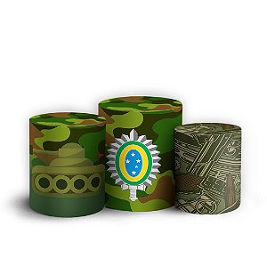 Trio Cilindro - Exercito Baby - Sublimado 3D + Elástico