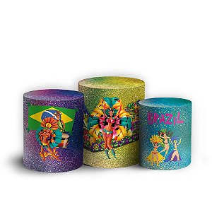 Trio Cilindro - Carnaval - Sublimado 3D + Elástico
