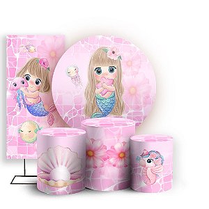 KIT Redondo Trio e Faixa - Sereia - Sublimado 3D