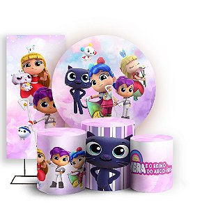 KIT Redondo Trio e Faixa - Vera No Reino Do Arco Iris - Sublimado 3D