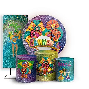 KIT Redondo Trio e Faixa - Carnaval - Sublimado 3D