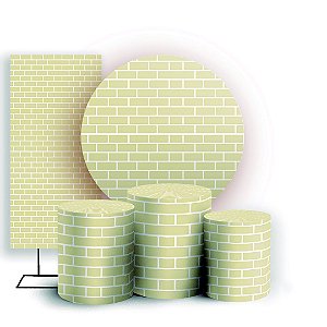 KIT Redondo Trio e Faixa - Tijolos - Sublimado 3D