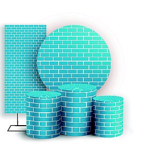 KIT Redondo Trio e Faixa - Tijolos - Sublimado 3D