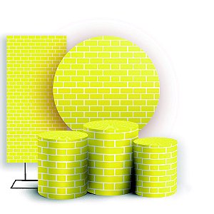 KIT Redondo Trio e Faixa - Tijolos - Sublimado 3D