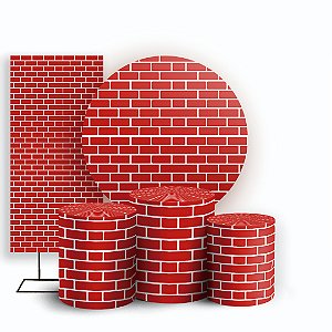 KIT Redondo Trio e Faixa - Tijolos - Sublimado 3D