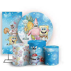 KIT Redondo Trio e Faixa - Bob Esponja - Sublimado 3D