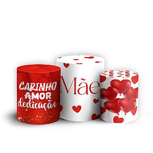 Trio Cilindro - Dia das Maes - Sublimado 3D + Elástico