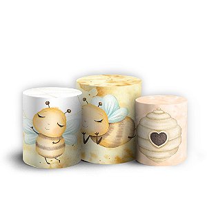 Trio Cilindro - Abelhinha - Sublimado 3D + Elástico