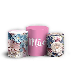 Trio Cilindro - Dia das Maes - Sublimado 3D + Elástico