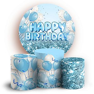 KIT Redondo e Trio - Feliz Aniversario - Sublimado 3D