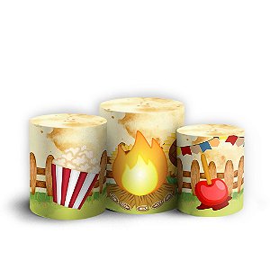 Trio Cilindro - Festa Junina - Sublimado 3D + Elástico