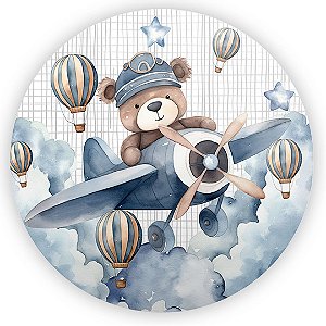 Painel Redondo - Urso Azul - Sublimado 3D