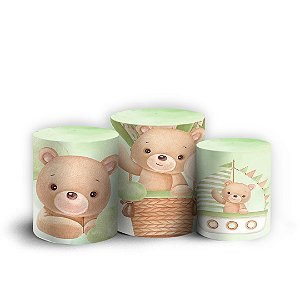 Trio Cilindro - Urso Verde - Sublimado 3D + Elástico