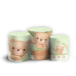 Trio Cilindro - Urso Verde - Sublimado 3D + Elástico