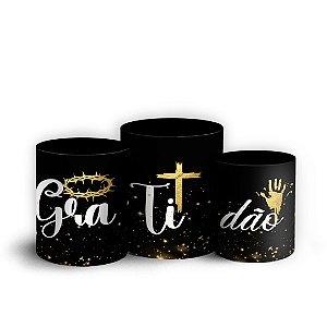 Trio Cilindro - Jesus Leao De Juda - Sublimado 3D + Elástico