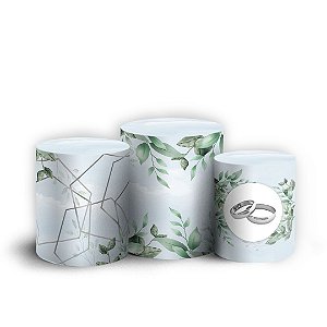 Trio Cilindro - Bodas de Prata - Sublimado 3D + Elástico