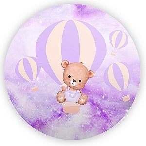Painel de Mesa - Ursinha Lilas - Sublimado 3D