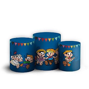 Trio Cilindro - Festa Junina Turma da Monica - Sublimado 3D + Elástico