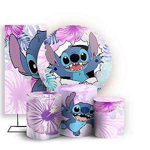 KIT Redondo Trio e Faixa - Lilo E Stitch - Sublimado 3D