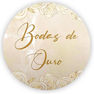Painel de Mesa - Bodas de Ouro - Sublimado 3D