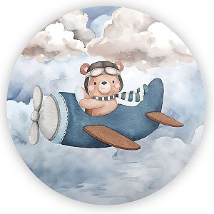 Painel de Mesa - Ursinho Aviador - Sublimado 3D
