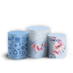 Trio Cilindro - Cha de Cozinha - Sublimado 3D + Elástico