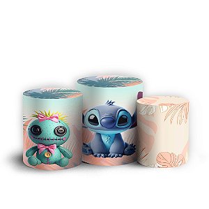 Trio Cilindro - Lilo E Stitch - Sublimado 3D + Elástico