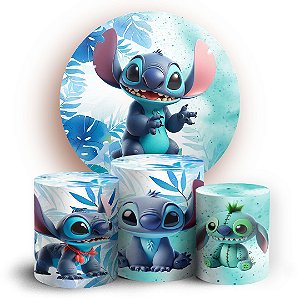 KIT Redondo e Trio - Lilo E Stitch - Sublimado 3D