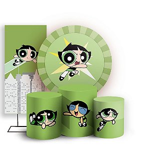 KIT Redondo Trio e Faixa - Docinho As Meninas Super Poderosas - Sublimado 3D