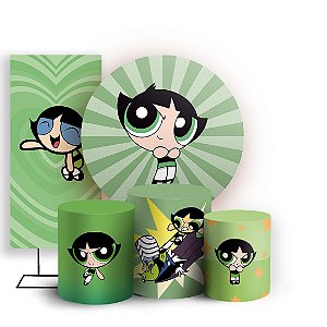KIT Redondo Trio e Faixa - Docinho As Meninas Super Poderosas - Sublimado 3D