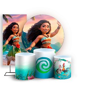 KIT Redondo Trio e Faixa - Moana - Sublimado 3D