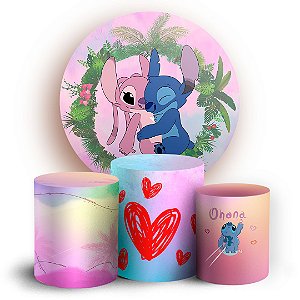 KIT Redondo e Trio - Lilo e Stitch - Sublimado 3D