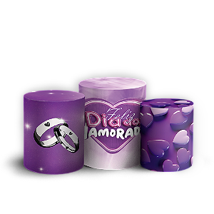 Trio Cilindro - Dia Dos Namorados - Sublimado 3D + Elástico