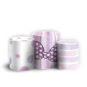 Trio Cilindro - Minnie Lilas - Sublimado 3D + Elástico