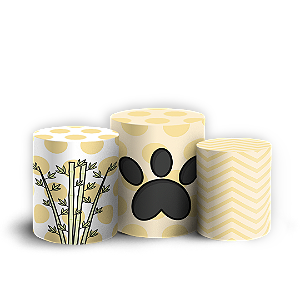 Trio Cilindro - Panda - Sublimado 3D + Elástico