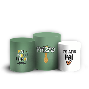 Trio Cilindro - Dia dos Pais  - Sublimado 3D + Elástico