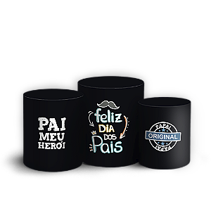 Trio Cilindro - Dia dos Pais  - Sublimado 3D + Elástico