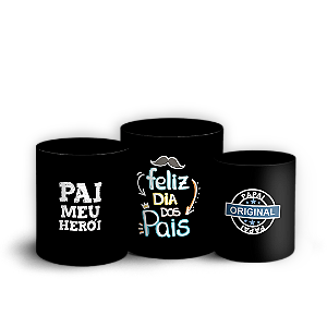 Trio Cilindro - Dia dos Pais - Sublimado 3D + Elástico