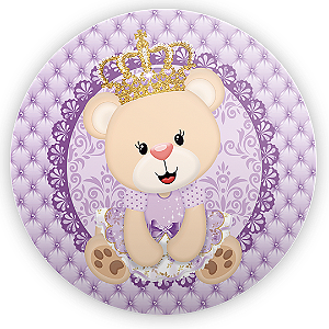 Painel de Mesa - Ursinha Lilas - Sublimado 3D
