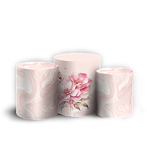 Trio Cilindro - Floral - Sublimado 3D + Elástico