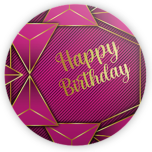 Painel de Mesa - Happy Birthday Rosa - Sublimado 3D