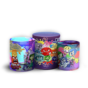 Trio Cilindro - Divertida Mente - Sublimado 3D