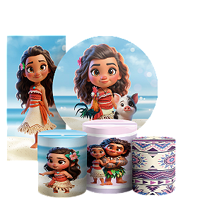 KIT Redondo Trio e Faixa - Moana - Sublimado 3D