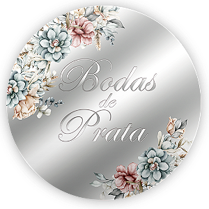 Painel de Mesa - Bodas de Prata - Sublimado 3D
