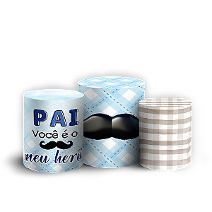 Trio Cilindro - Dia Dos Pais - Sublimado 3D + Elástico