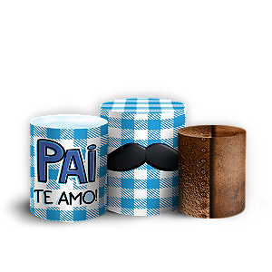 Trio Cilindro - Dia Dos Pais - Sublimado 3D + Elástico