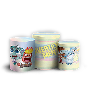 Trio Cilindro - Divertida Mente - Sublimado 3D + Elástico