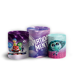 Trio Cilindro - Divertida Mente - Sublimado 3D + Elástico